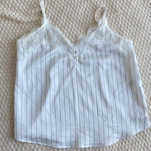 A&F white stripe cami top